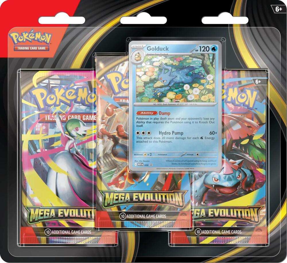 Pokemon ME1 Mega Evolution Three Pack Blister - Pre-Order