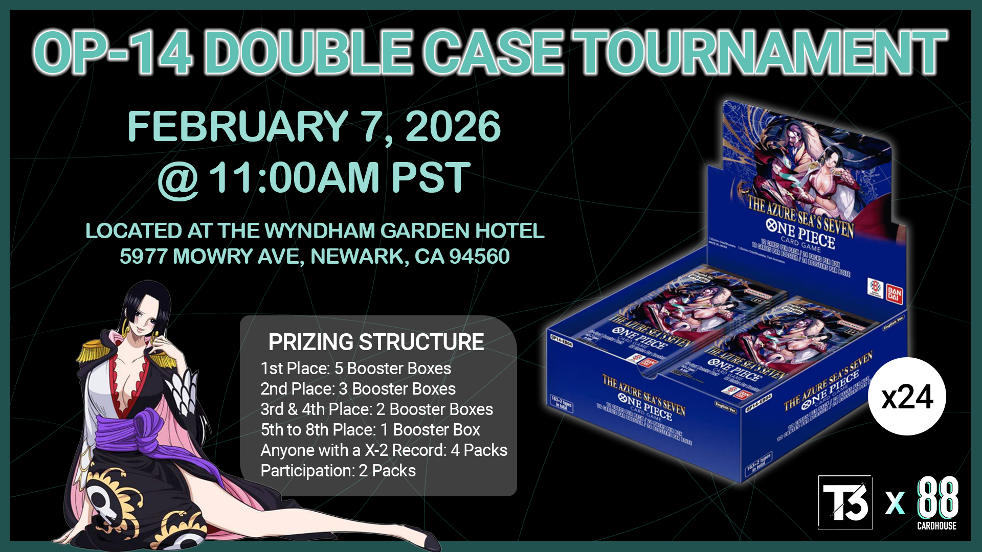 88 x T3 OP-14 Pre-Nats Double Case Tournament - February 7th 11 AM
