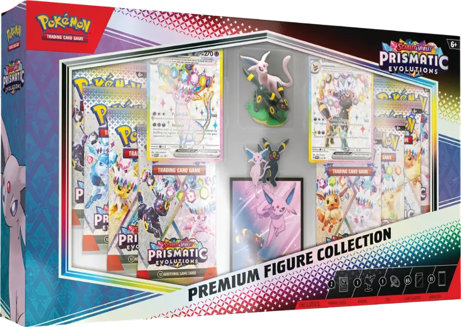 Pokemon Prismatic Evolutions Premium Figure Collection Box - Pre-Order 88 Cardhouse Pokemon Prismatic Evolutions Premium Figure Collection Box - Pre-Order 88 Cardhouse