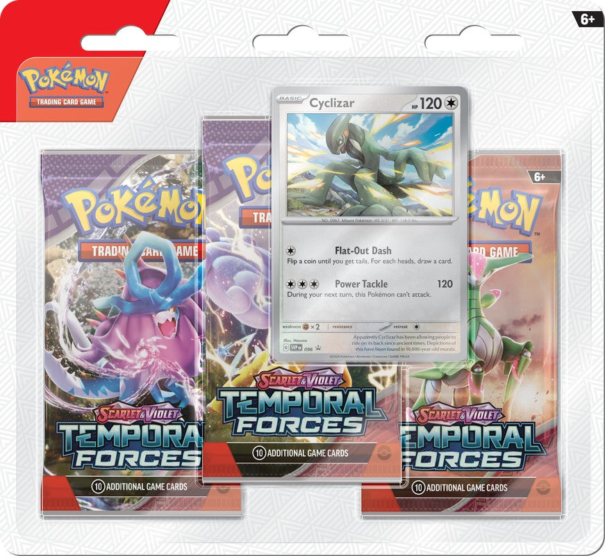 Pokemon Scarlet and Violet SV5 Temporal Forces 3-Pack Blister 88 Cardhouse Pokemon Scarlet and Violet SV5 Temporal Forces 3-Pack Blister 88 Cardhouse