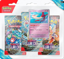 Load image into Gallery viewer, Pokemon Scarlet and Violet SV7 Stellar Crown 3-Pack Blister
