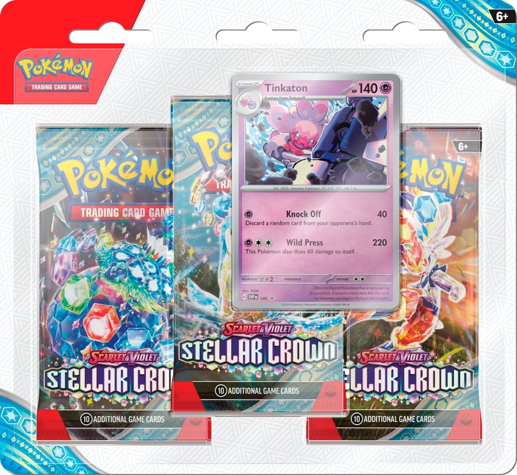 Pokemon Scarlet and Violet SV7 Stellar Crown 3-Pack Blister