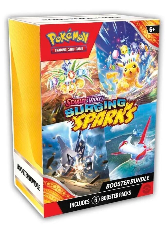 Pokemon SV8 Scarlet and Violet Surging Sparks Booster Bundle 6 Packs 88 Cardhouse Pokemon SV8 Scarlet and Violet Surging Sparks Booster Bundle 6 Packs 88 Cardhouse